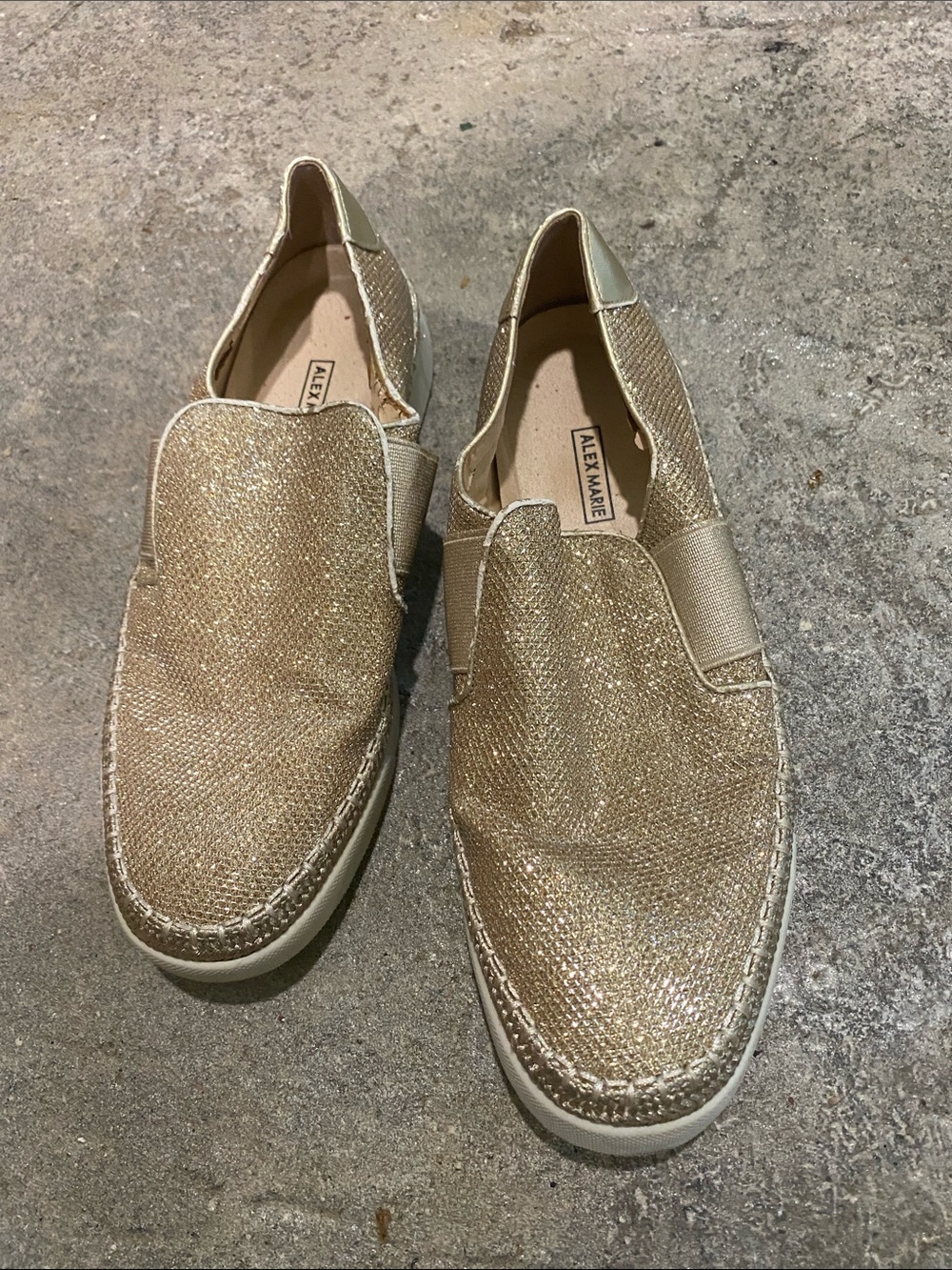 Alex Marie Gold Slip-On Loafers